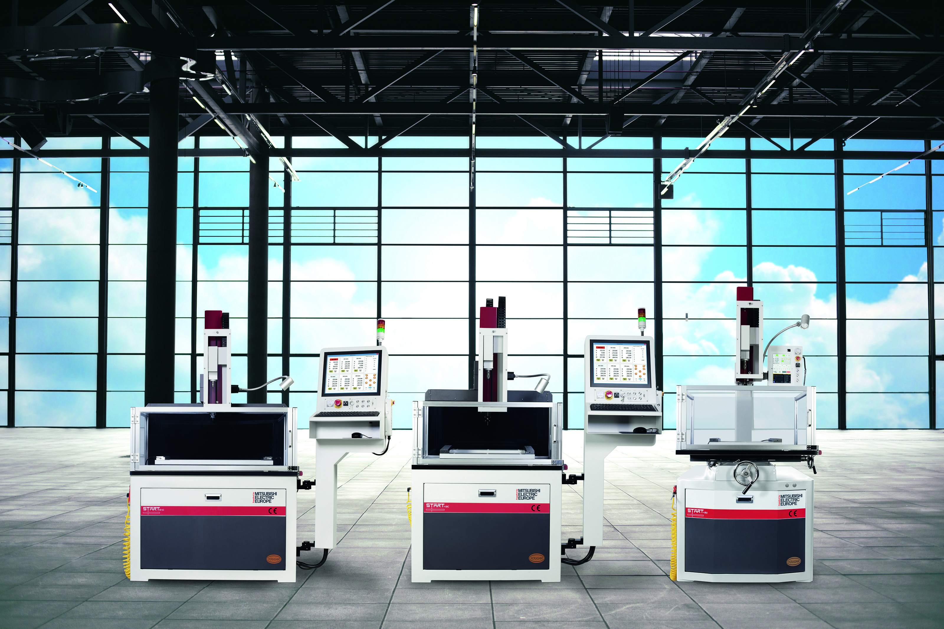 airport terminal room over blue sky and clouds